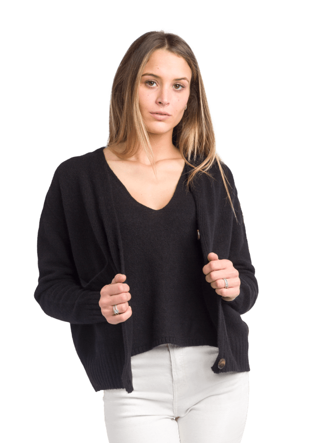 MATE cashmere ragazza con maglia in cashmere nera